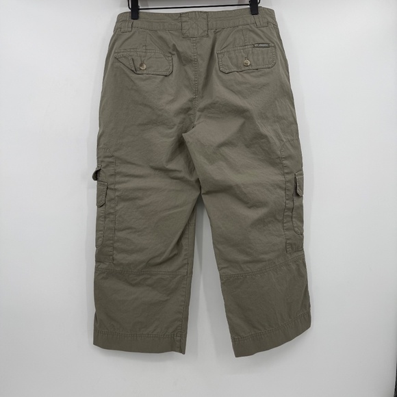 Columbia Capris Women 10 Green Pants Outdoor Lightweight Cotton Pockets 90s Y2K - Picture 4 of 11